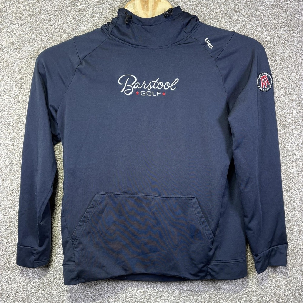 UNRL Hoodie Mens Large Blue Barstool Golf Graphic Pullover Sweatshirt Athletic